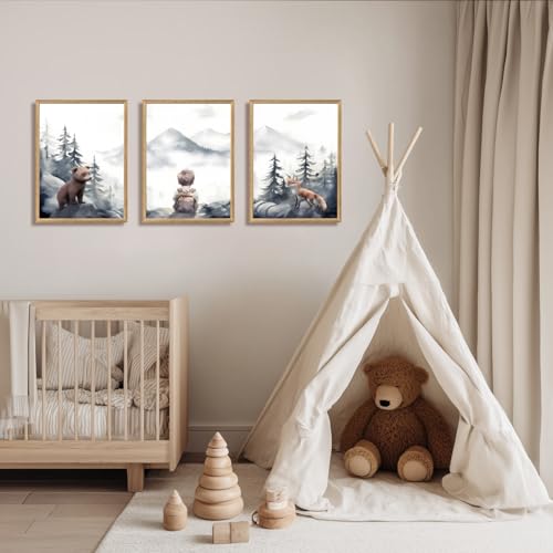 Woodland Boy Nursery Wall Art Set of 3 (3 Count)