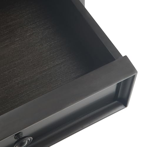 Amherst 24" Wide Solid Wood Bedside Table in Hickory Brown