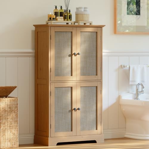 Bathroom Floor Cabinet with Adjustable Shelves