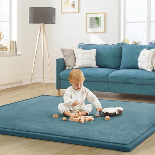 Baby Play Mat for Floor Nursery Rug Muscle Mat Area Rug Playroom Rug 74"x50" Playpen Mat Elastic Foam 1.3" Thick Crawling Mat for Babies