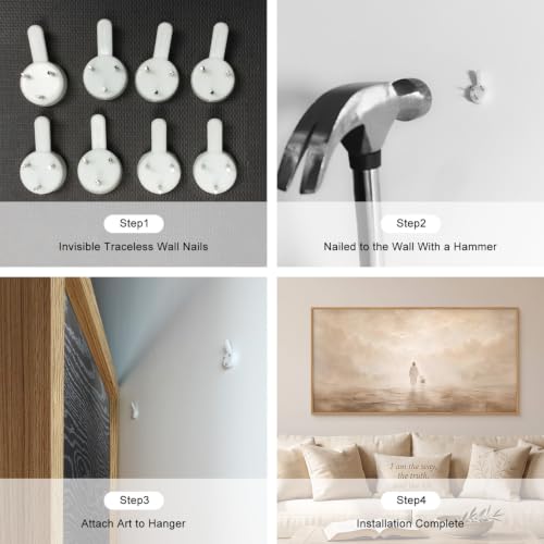 Jesus Leaves The 99 Sheep Framed Canvas Wall Art Set