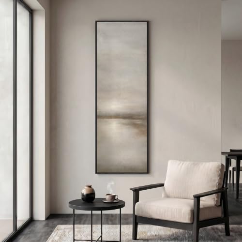 Large Framed Neutral Landscape Abstract Wall Art