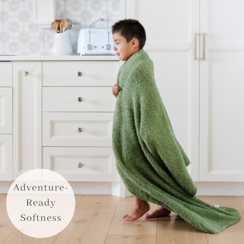 SARANONI Bamboni Baby Blanket | Luxury Plush Super Soft Blanket | Breathable Comfy Blankets for Kids and Teens | Olive - 40" x 60"