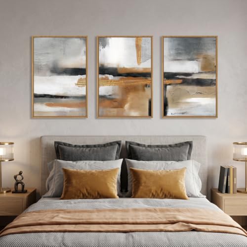 Modern Abstract Framed Canvas Wall Art Set