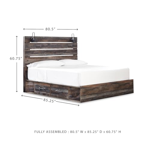 King Platform Bed Frame with Storage