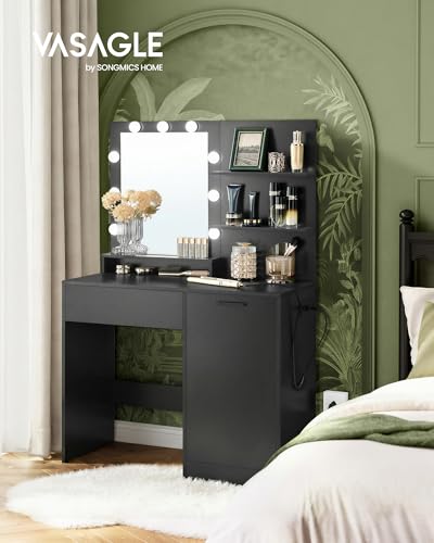 35.4 Inch Vanity Desk with Mirror and Lights