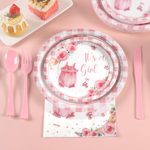 168Pcs Baby Shower Decorations for Girl (24 Count)