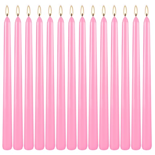 14 Pack Pink Taper Candles 12 Inch Tall 3 (14 Count)