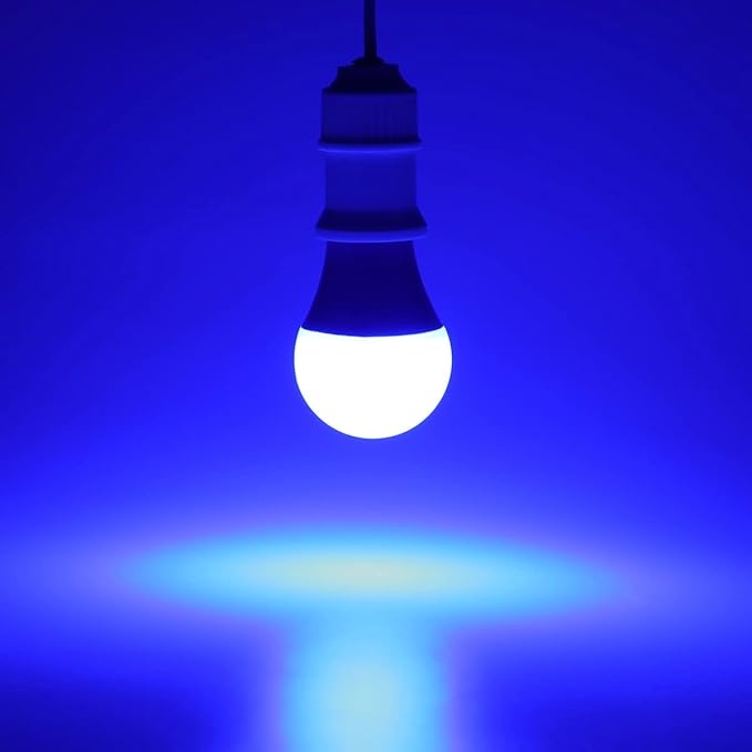 KINUR Blue LED Light Bulb, A19 9W 120V E26 Medium Base Non-Dimmable