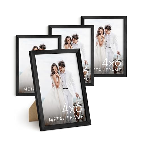 4x6 Black Metal Picture Frames (4 Count)