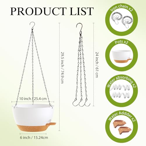 10 Inch Hanging Baskets 2 PC with Chains (2 Count)