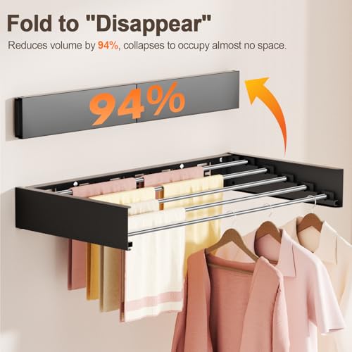 Wall Mounted Clothes Drying Rack Folding Indoor