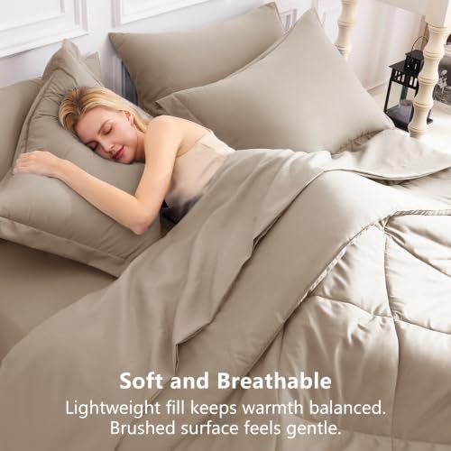 Oversized Queen Comforter Set Khaki
