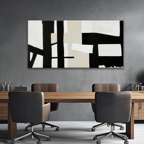 Canvas Art Wall Decor Black White Abstract Wall Art For Living Room Modern Canvas Prints Pictures Black And Grey White Wall Art For Bedroom Hotel Home Wall Decor 24 x 48 Inch