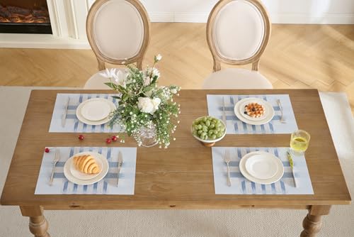 Geometric Print Blue Placemats Set of 8 (2.75 Count)