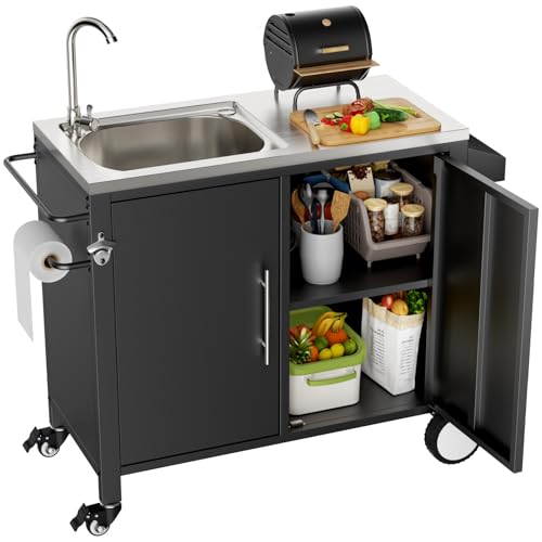 Outdoor Grill Table with Sink