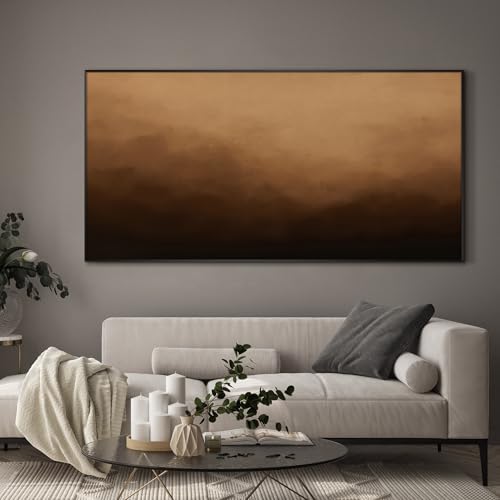 36"x72" Extra Large Framed Wall Art Warm Earth Tones Abstract Landscape Illustration for Home Living Room Bedroom Decor