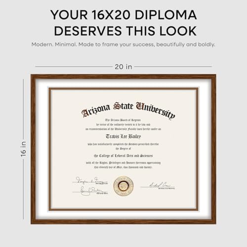 16x20 Brown Oak Diploma Frame (3 Count)