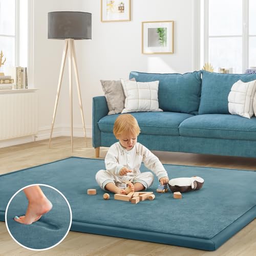 Baby Play Mat for Floor Nursery Rug Muscle Mat Area Rug Playroom Rug 59"x79" Playpen Mat Elastic Foam 1.3" Thick Crawling Mat for Babies
