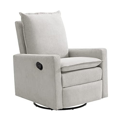 Uptown Upholstered Glider Recliner Rocking Chair 360° Swivel for Nursery and Living Room