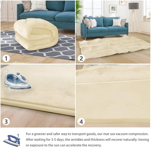 Baby Play Mat for Floor Nursery Rug Muscle Mat Area Rug Playroom Rug 79"x158" Playpen Mat Elastic Foam 1.3" Thick Crawling Mat for Babies