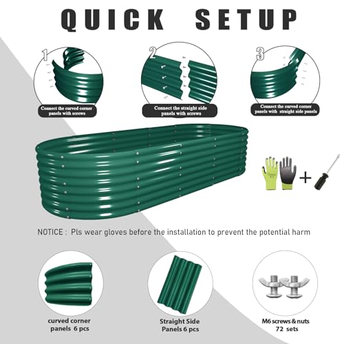 8x3x2ft Galvanized Raised Garden Bed