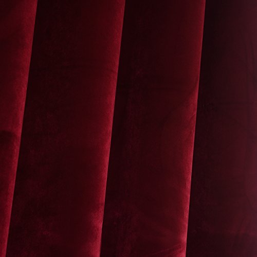 Set of 2 Velvet Room Darkening Blackout Curtain Panel Drapes Drapery 52 Inch Wide by 84 Inch Length with Grommet (2 Count)
