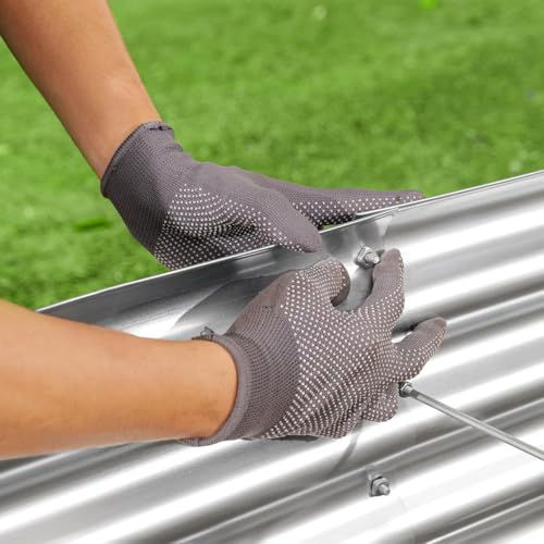 3 Pack 8×4×1ft Galvanized Metal Raised Garden Bed (3 Count)