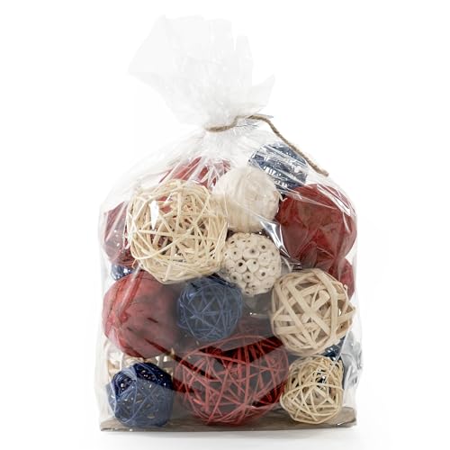 American Flag Decorative 4th of July Large Vase Filler Bag with Orbs (15 Count)