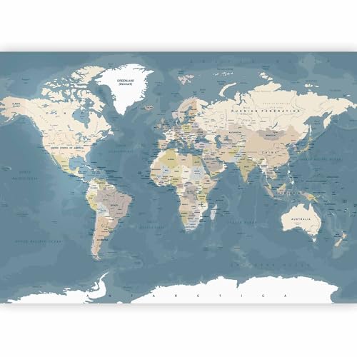 Wall Mural World Map 77x55 in (29.49 Sq Ft)