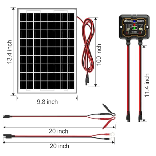 Solar Panel Kit 10W 12V Waterproof Solar Battery Trickle Charger