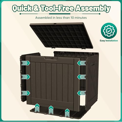 40 Gallon Deck Box Lockable Outdoor Storage Box Waterproof for Patio