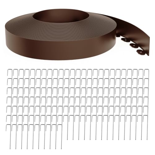 Landscape Edging 4 Inch Tall 150FT with 160Pcs Metal Spikes