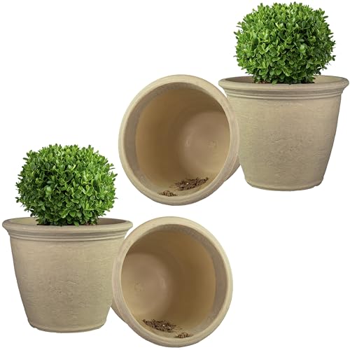 Sunnydaze Anjelica 20'' Large Plastic Planter Pot for Plants (4 Count)