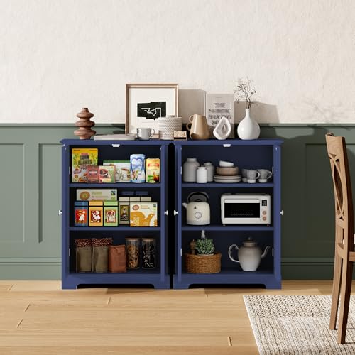 Bathroom Floor Cabinet with 2 Doors and Adjustable Shelves