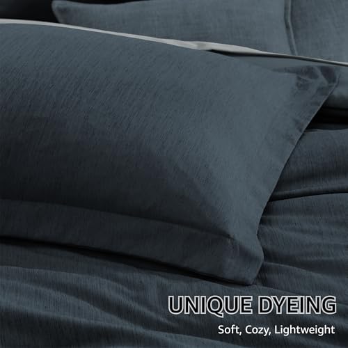 California King Size Comforter Set 7 Pieces Navy Blue Bed in a Bag