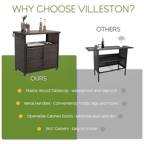 Wicker Outdoor Bar Cart