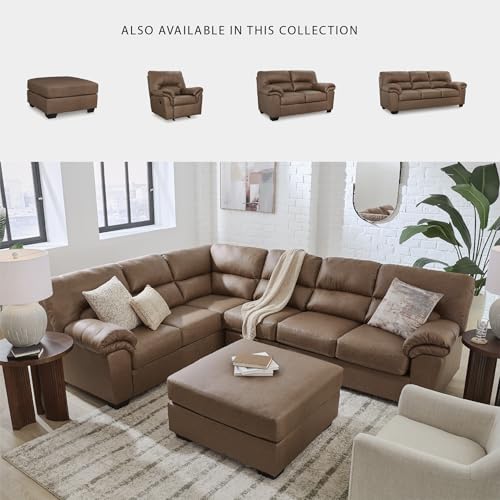 Caramel Faux Leather Sofa