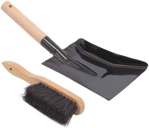 Coal Shovel and Hearth Brush Set Made of Natural Wood and Coco Bristles, Hearth Tidy Set, Fireplace Shovel and Brush, Fireplace Tool Set, Metal Brush Pan Set, Fireplace Tools, Firepit Tools