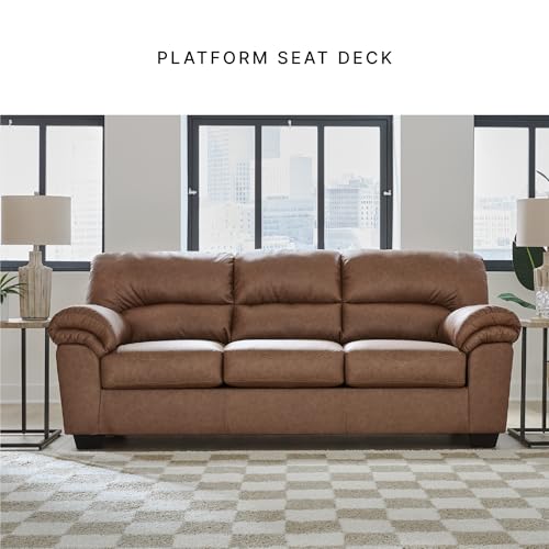 Caramel Faux Leather Sofa