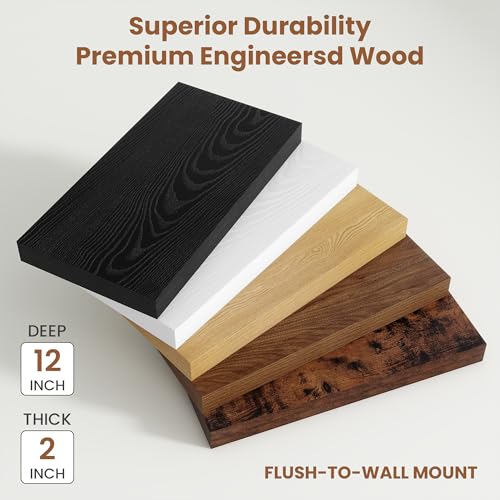 Deep Floating Shelves 36x12” Set of 2 (2 Count)