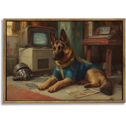 German Shepherd Poster Animal Portrait Wall Art Vintage Animals Wall Art Cute Dog Poster Funny Dog Paintings German Shepherd Poster Modern Abstract Living Room Decor 16x24inch No Frame