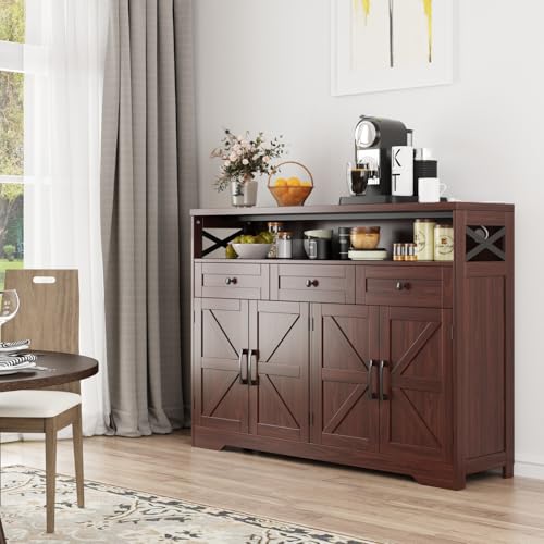 52" L Modern Farmhouse Sideboard Buffet Cabinet