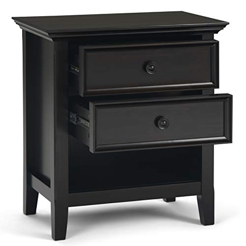 Amherst 24" Wide Solid Wood Bedside Table in Hickory Brown