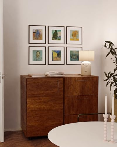 Set of 15 Walnut Wood 12x12 Square Picture Frames