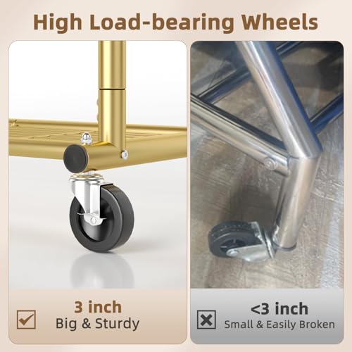 556 LBS Heavy Duty Rolling Clothes Rack