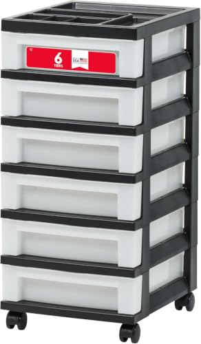 6 Drawer Rolling Storage Cart with Organizer Top