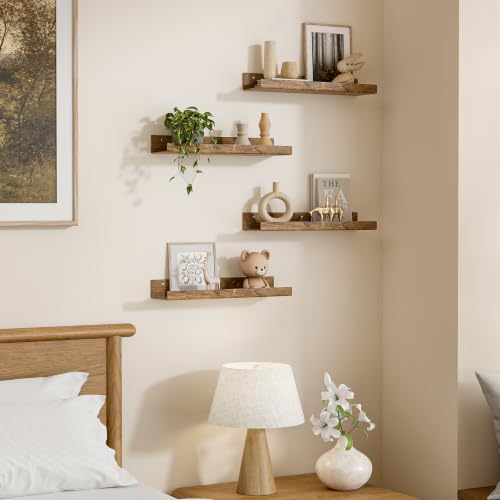 4 Pcs 15" Acrylic Shelves for Wall Decor and Display (4 Count)