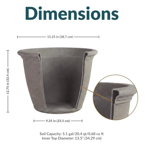 Sunnydaze Anjelica 15.25'' Large Plastic Planter Pot for Plants