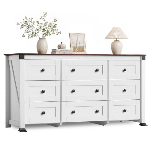 9 Drawer Dresser White
